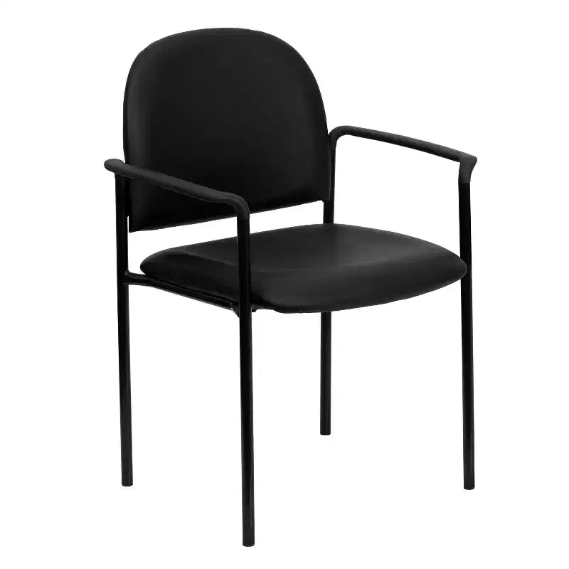 Chaise de réception latérale empilable en acier avec accoudoirs, modèle Confort