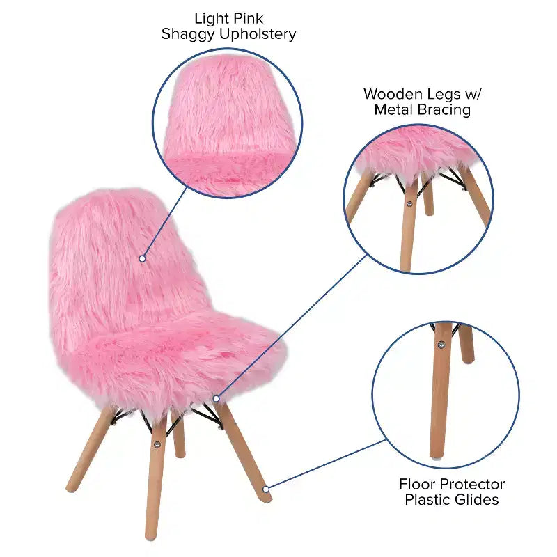 Fauteuil enfant Shaggy Dog – Chaise de bureau – Chaise de salle de jeux
