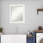 Miroir Mural de Salle de Bain Encadré Blanc pour Coiffeuse