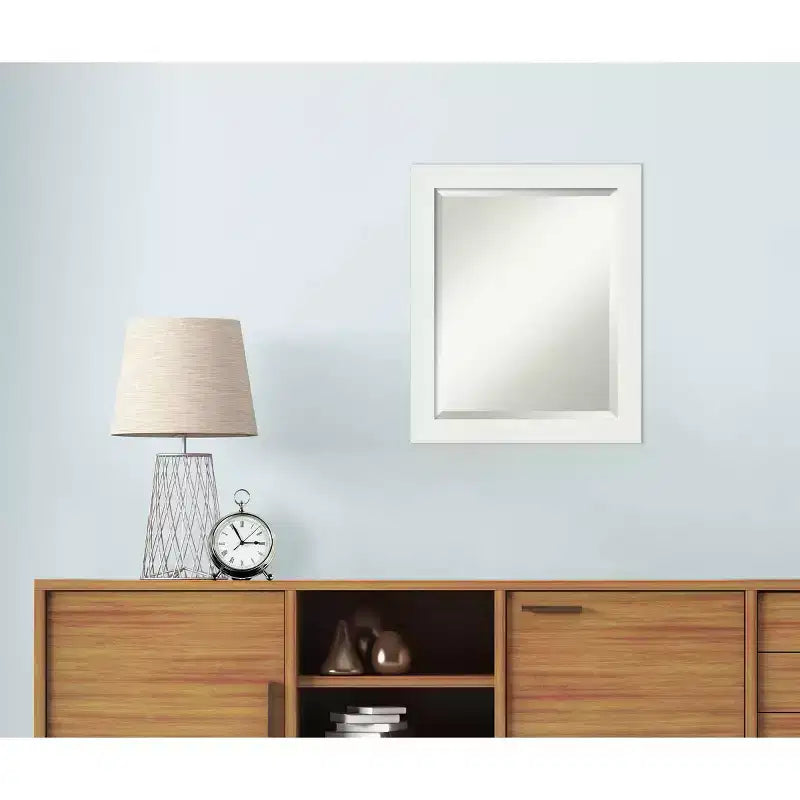 Miroir Mural de Salle de Bain Encadré Blanc pour Coiffeuse