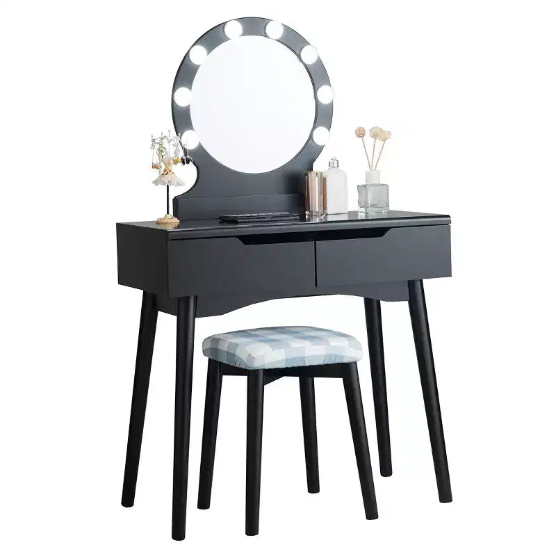 Miroir de courtoisie avec 8 ampoules dimmables, éclairage Noir Blanc Naturel