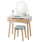 Miroir de courtoisie avec 8 ampoules dimmables, éclairage Noir Blanc Naturel