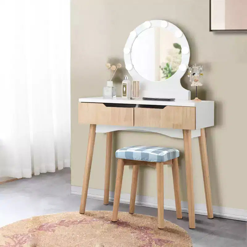 Miroir de courtoisie avec 8 ampoules dimmables, éclairage Noir Blanc Naturel