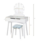 Miroir de courtoisie avec 8 ampoules dimmables, éclairage Noir Blanc Naturel