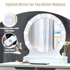 Miroir de courtoisie avec 8 ampoules dimmables, éclairage Noir Blanc Naturel