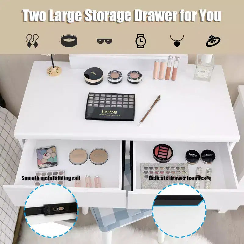 Miroir de courtoisie avec 8 ampoules dimmables, éclairage Noir Blanc Naturel