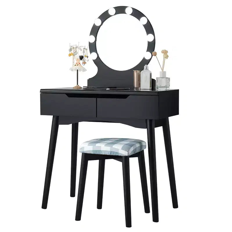 Miroir de courtoisie avec 8 ampoules dimmables, éclairage Noir Blanc Naturel
