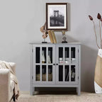 Meuble buffet de rangement avec portes vitrées, table console, desserte