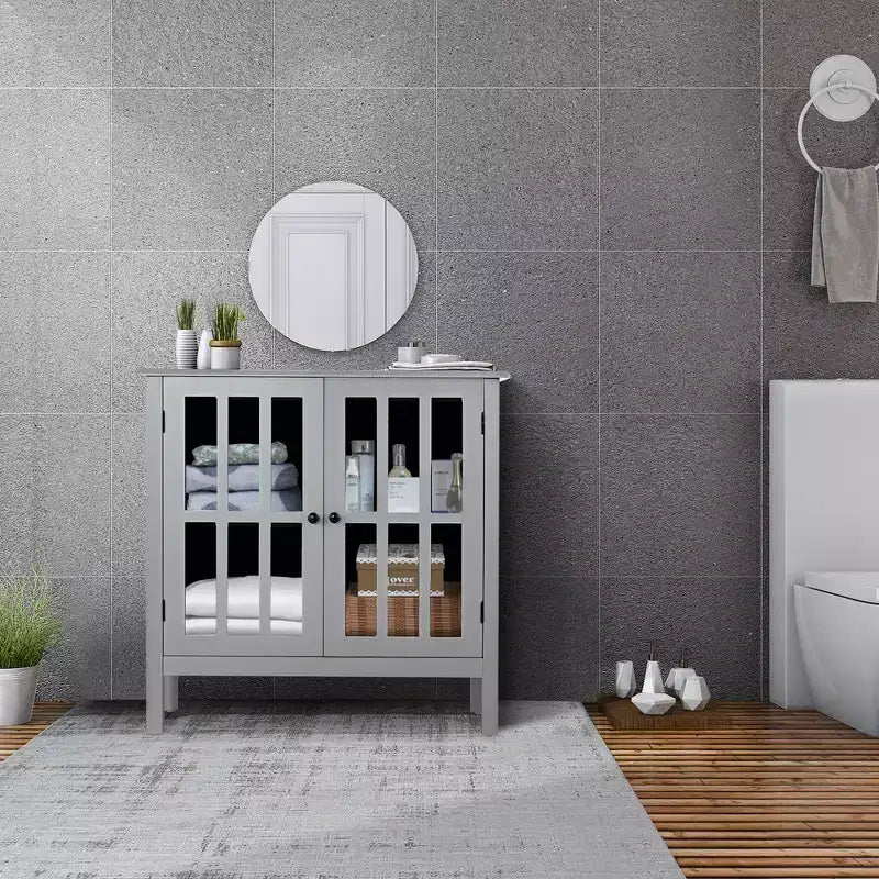 Meuble buffet de rangement avec portes vitrées, table console, desserte