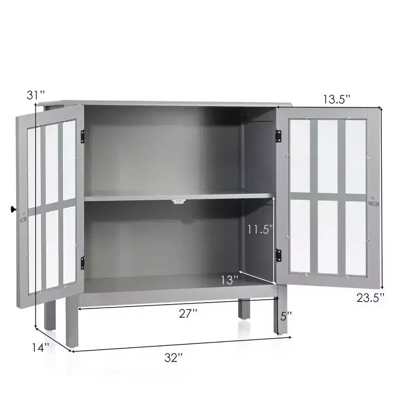 Meuble buffet de rangement avec portes vitrées, table console, desserte