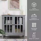 Meuble buffet de rangement avec portes vitrées, table console, desserte