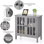 Meuble buffet de rangement avec portes vitrées, table console, desserte
