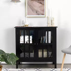 Meuble buffet de rangement avec portes vitrées, table console, desserte