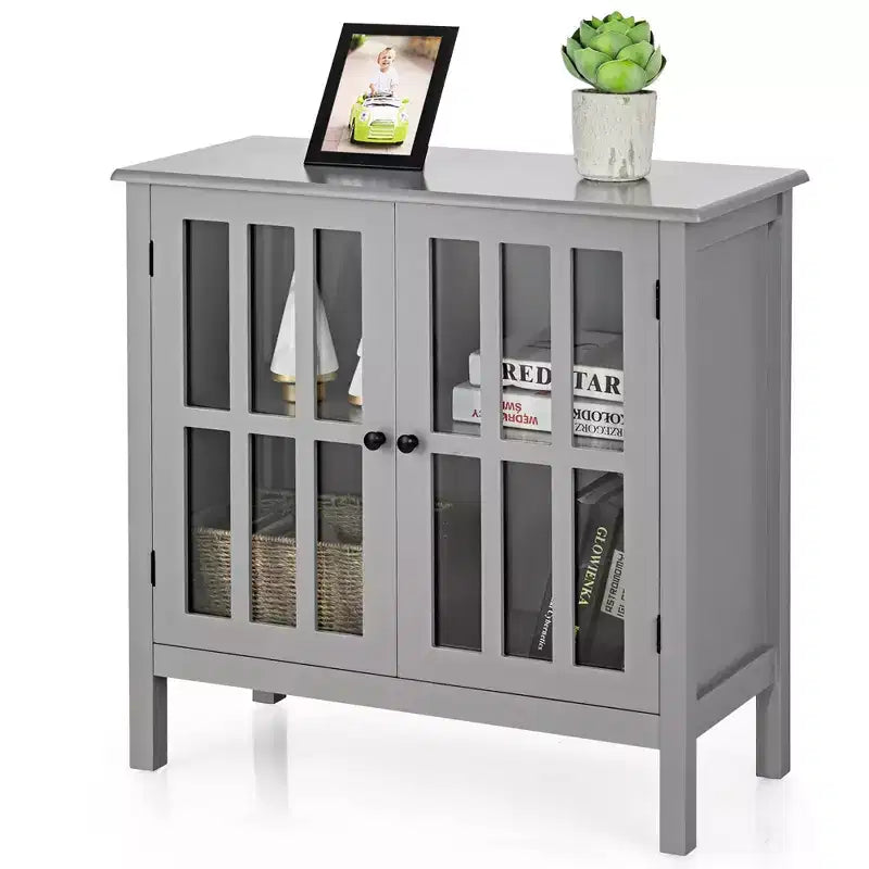 Meuble buffet de rangement avec portes vitrées, table console, desserte
