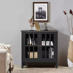 Meuble buffet de rangement avec portes vitrées, table console, desserte