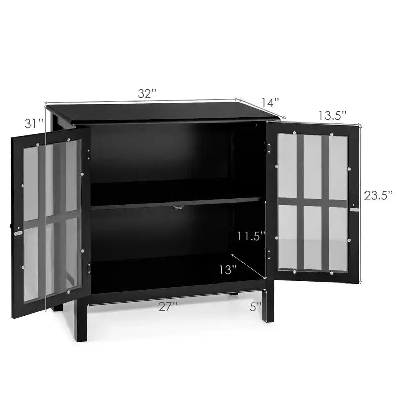 Meuble buffet de rangement avec portes vitrées, table console, desserte