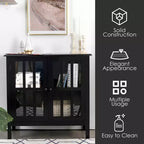 Meuble buffet de rangement avec portes vitrées, table console, desserte