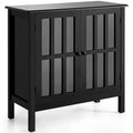 Costway Storage Buffet Cabinet Glass Door Sideboard Console Table Server