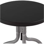 Tabouret de bar pivotant en métal argenté Talor, hauteur 29 1/4, siège en bois noir réglable de style industriel avec repose-pieds, pour îlot de cuisine ou comptoir de maison