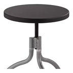Tabouret de bar pivotant en métal argenté Talor, hauteur 29 1/4, siège en bois noir réglable de style industriel avec repose-pieds, pour îlot de cuisine ou comptoir de maison